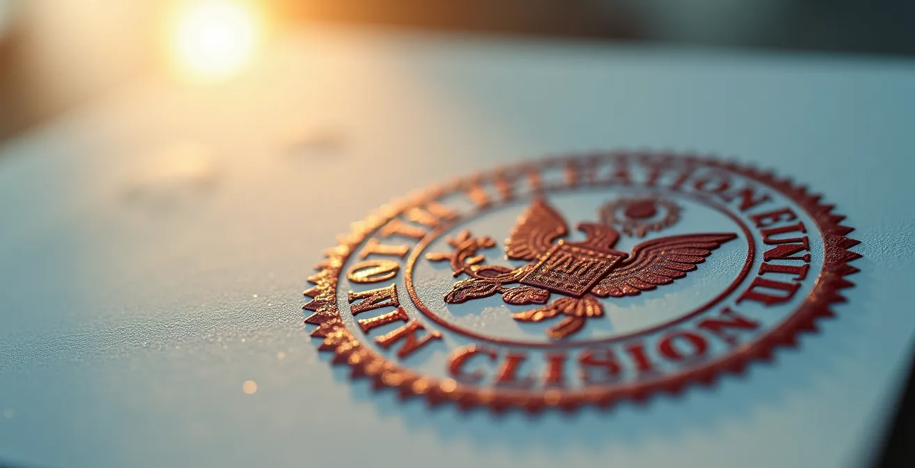 Document d'attestation d'assurance avec signature manuscrite et tampon officiel