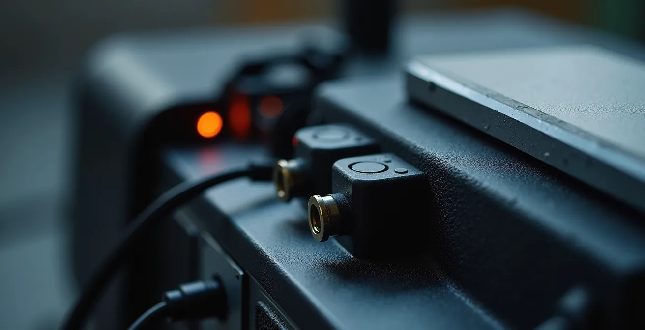 Borne de recharge électrique installée de manière sécurisée dans un garage privé