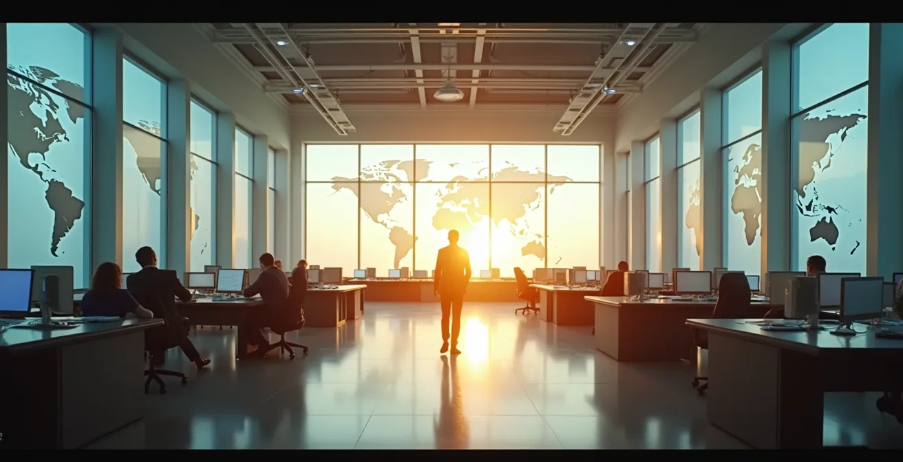 Centre de coordination d'urgence avec équipe multidisciplinaire gérant un rapatriement sanitaire complexe