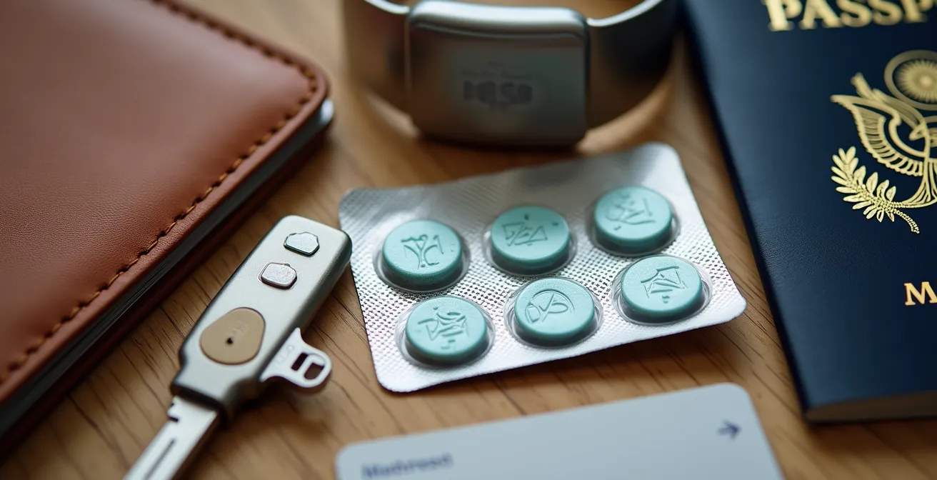 Organisation méthodique de documents d'urgence et kit médical de voyage