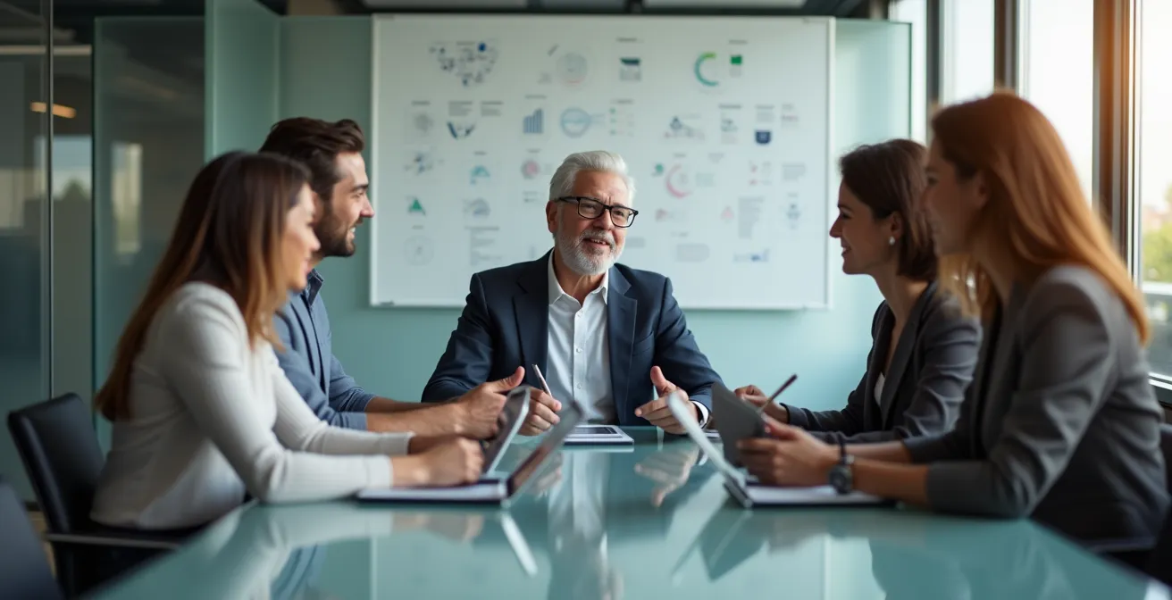 Session de transfert de connaissances avec mentorat croisé et documentation collaborative